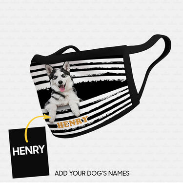 Personalized Dog Gift Idea - Husky In The Middle For Dog Lovers - Cloth Mask